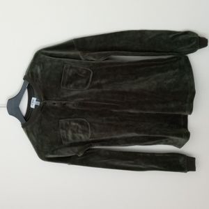 Crew velvet top for teens or women's size small with pockets army green.